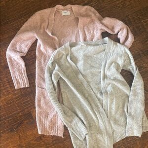 Women's Soft Pink and Classic Gray Cardigan bundle
